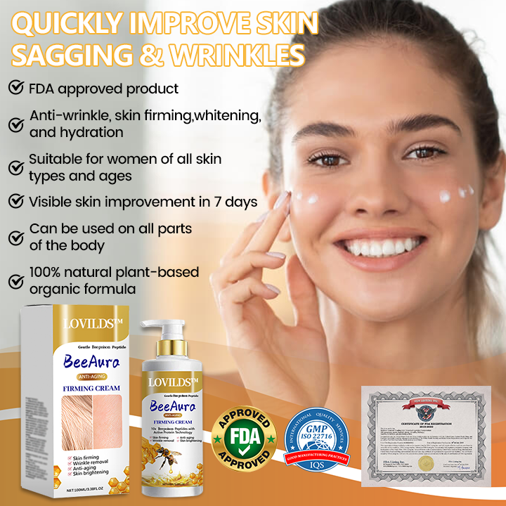 🌱🐝LOVILDS™ BeeAura Anti-Aging Firming Cream,Address Crepe & Sagging(🔥70% Off for a Limited Time!)